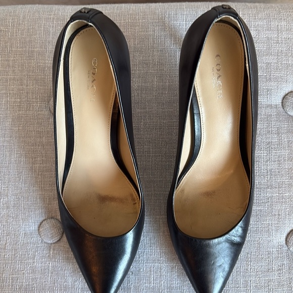 COACH Classic Black Leather Heels - Picture 6 of 12